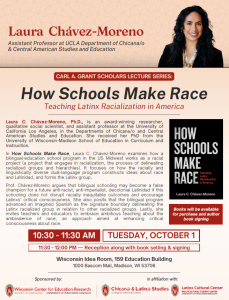Laura Chavez Moreno flyer, showing an image of the speaker
